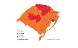 O mapa traz cinco regiões em bandeira vermelha (Imagem: Divulgação)