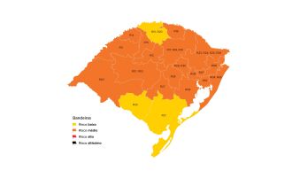 Rrês regiões estão em risco baixo, em cor amarela (Imagem: Divulgação)