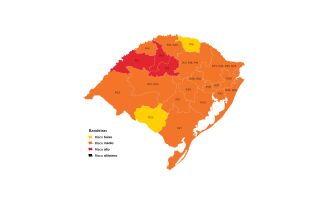 O mapa preliminar traz três regiões em bandeira vermelha (Imagem: Divulgação)