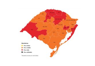 O Rio Grande do Sul tem oito regiões em bandeira vermelha e 13 em bandeira laranja (Imagem: Divulgação)