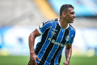 O camisa 29, Diego Souza, marcou duas vezes na goleada tricolor. Foto: Lucas Uebel | Grêmio FBPA