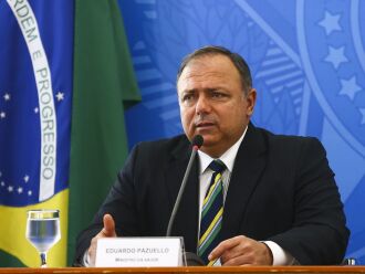 O ministro da Saúde, Eduardo Pazuello, concedeu entrevista coletiva após anúncio do Plano Nacional de Operalização de Vacinação (Foto: Marcelo Camargo/Agência Brasil)