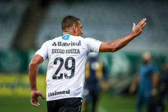 Diego Souzza comemora no Allianz Parque  -  Foto-Lucas Uebel-GFBPA