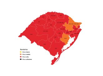 O pedido de reconsideração de Guaíba foi aceito. Caxias do Sul foi classificada em risco médio no mapa preliminar. (Imagem: Divulgação)