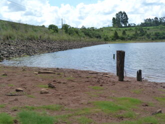 A Barragem da Fazenda está com o nível 2,5 m abaixo do normal (Foto: Arquivo/Luciano Breitkretz/ON)