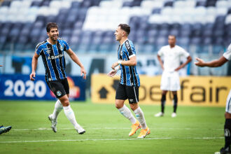 Pepê marcou o terceiro gol gremista  - Foto – Lucas Uebel-GFBPA