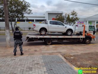 O veículo recuperado foi removido ao depósito do Detran para posteriormente ser restituído ao proprietário (Foto: Divulgação/Brigada Militar)