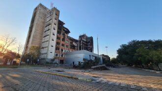 O incêndio destruiu a sede da instituição na noite de 14 de julho (Foto: Rodrigo Ziebell/Ascom GVG)