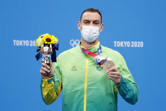 Scheffer garantiu a primeira medalha da Natação do Brasil nesta edição (Foto: Satiro Sodré/SSPress/CBDA)