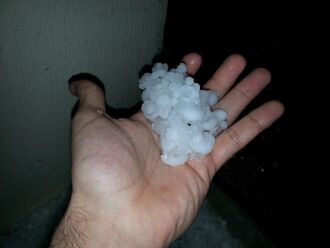 Em Casca, chuva foi de granizo