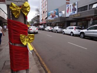 Para a ornamentação da rua, o grupo Super XV mobilizou os comerciantes para a compra e colocação dos enfeites.