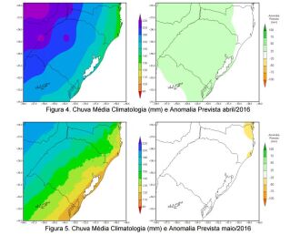 Figuras indicam índices de precipitações em maio e junho