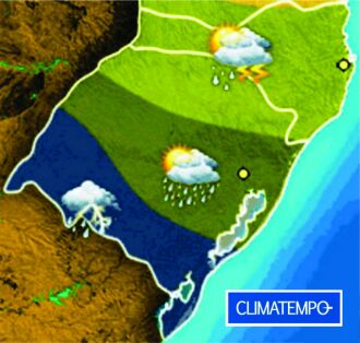 Na quinta-feira haverá chuva em quase todo o R