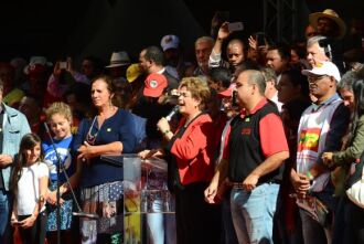 Dilma Rousseff participa de ato, organizado pela CUT, no Vale do Anhangabaú, para comemorar o Dia do Trabalho