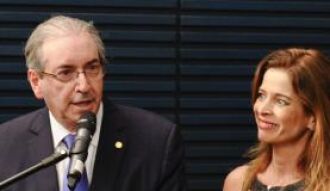 Eduardo Cunha ao lado da mulher, a jornalista Cláudia Cruz