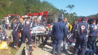 Feridos foram levados para hospitais da Grande Florianópolis Crédito: 