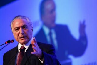 Presidente Michel Temer participa de cerimônia na Câmara Americana de Comércio, em São Paulo