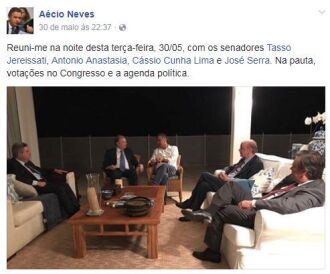 Decisão foi tomada depois que senador afastado postou no FB foto com lideranças tratando de votações