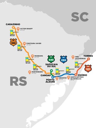 Mapa das rodovias federais que serão concedidas à iniciativa privada