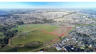 Vista aérea onde será construído o novo bairro, às margens da ERS 324