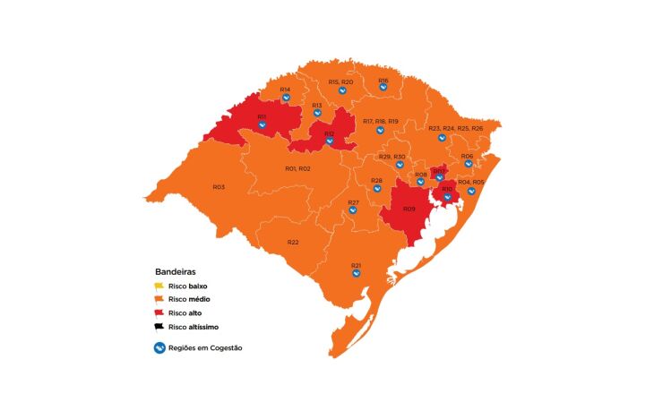 Cinco regiões foram classificadas com alto risco (Imagem: Divulgação)