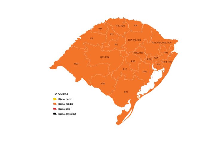 A última vez que o mapa ficou completamente laranja foi na vigência da 21ª rodada (Imagem: Divulgação)