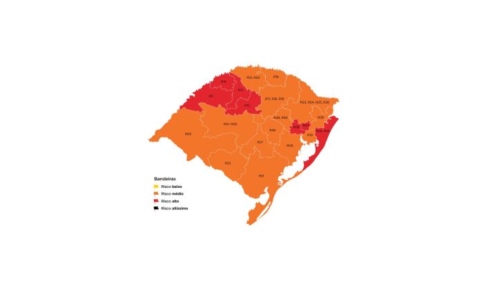 Sete regiões do estado estão em bandeira vermelha (Imagem: Divulgação)