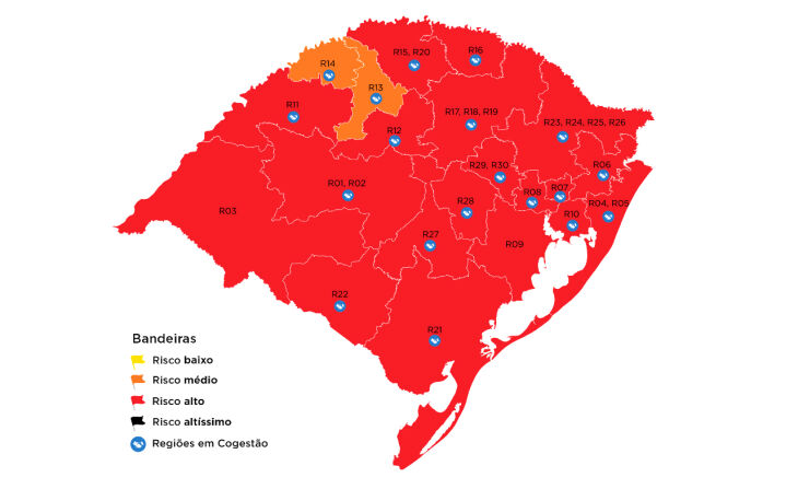 Região permanece em bandeira vermelha (Imagem: Divulgação)