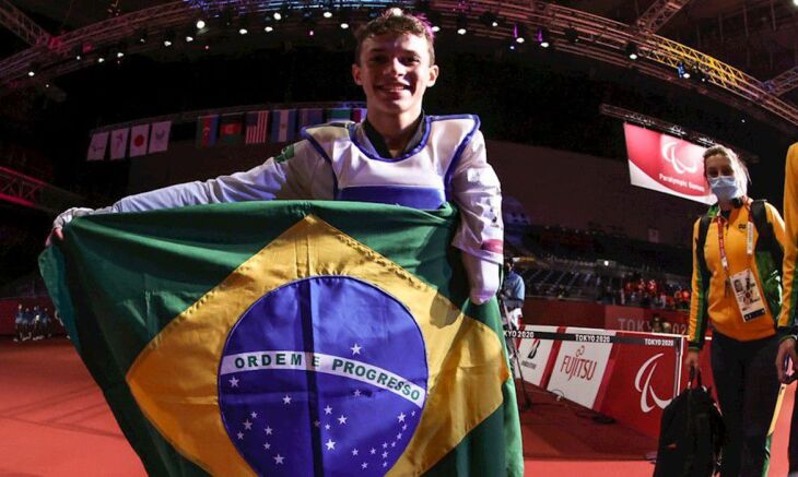 Nascido em Praia Grande (SP), Nathan chegou à primeira final do parataekwondo nos jogos (Foto: Rogério Capela/CPB)