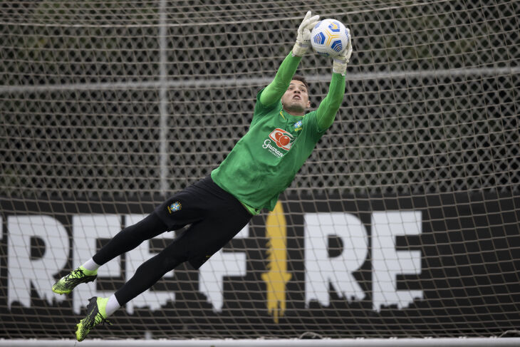 Gabriel Chapecó, do Grêmio, em seu primeiro treino na Seleção (Foto - Lucas Figueiredo/CBF)