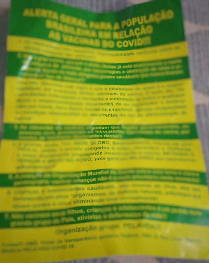 Material estava sendo distribuído no centro da cidade