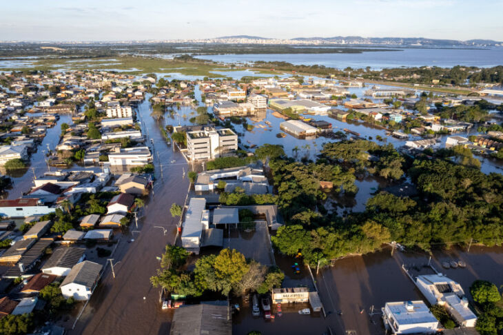 Eldorado do Sul foi uma das cidades afetadas pelas enchentes no Rio Grande do Sul - Foto: Gustavo Mansur/Secom