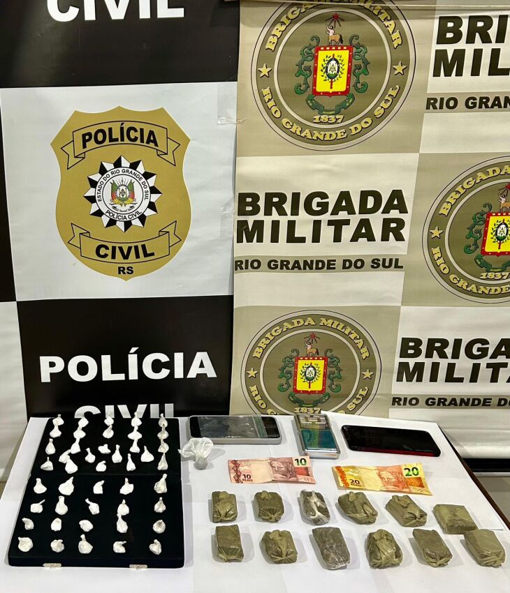 Policiais apreenderam maconha e cocaína que estavam sendo comercializadas - Foto BM Divulgação