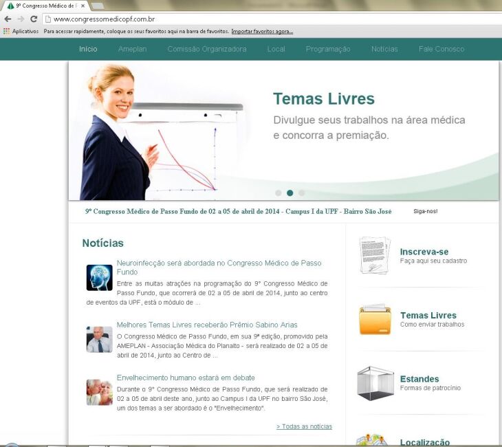 Informações sobre Congresso podem ser obtidas através do site do evento