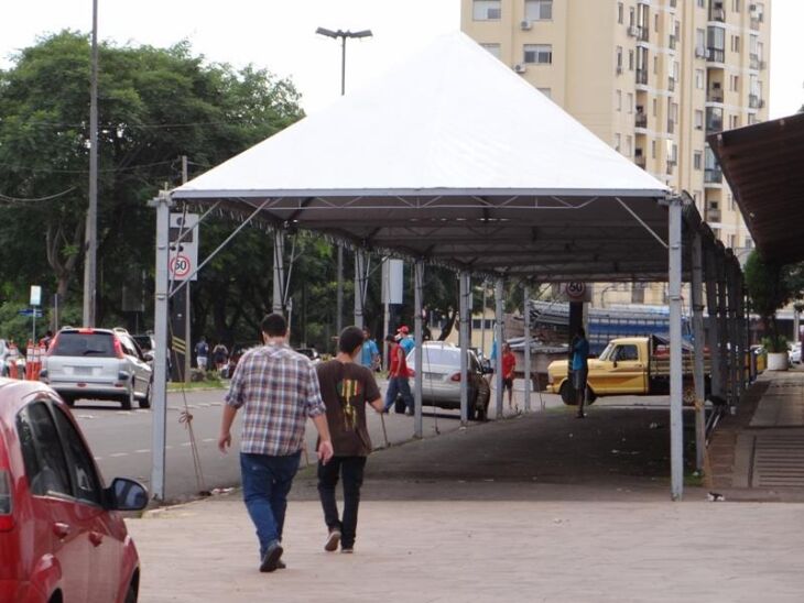 Estrutura começou a ser montada no final de semana