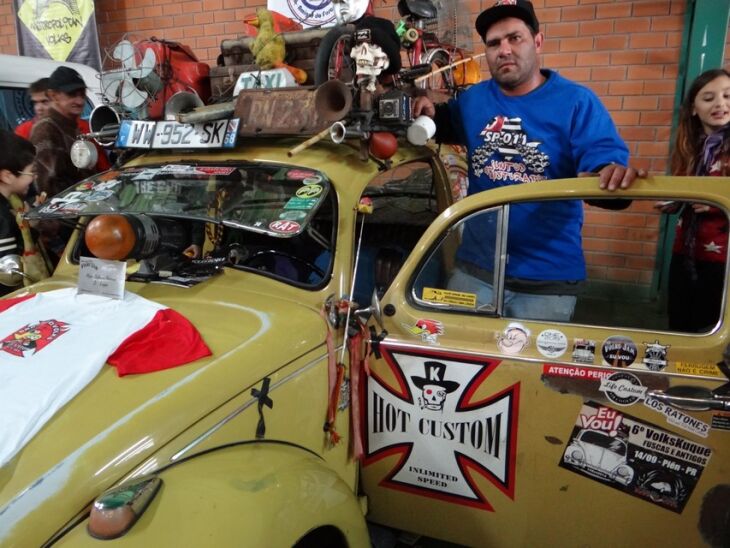 Marcelo viajou durante 27 horas de Piracicaba/SP até Passo Fundo com seu fusca customizado