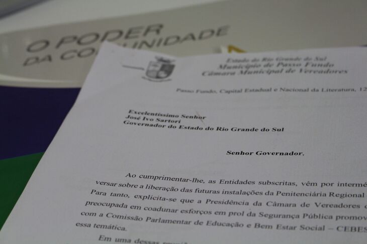 Documento será entregue hoje aproveitando a vista de Sartori a Passo Fundo