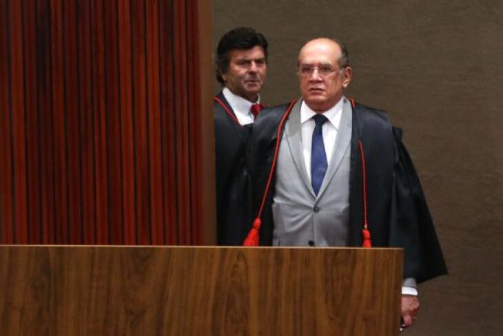 O presidente do TSE, ministro Gilmar Mendes, na retomada do julgamento da ação em que o PSDB pede a cassação da chapa Dilma-Temer