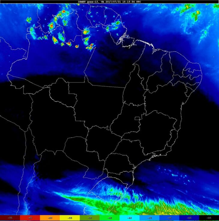 Mapa das condições climáticas