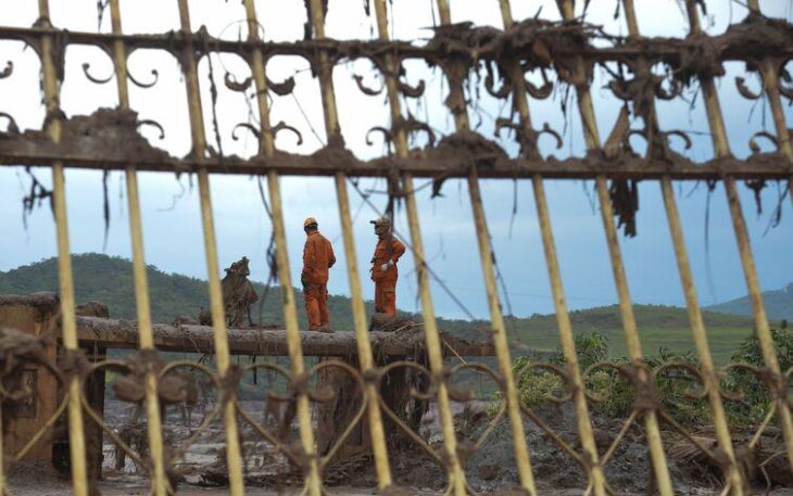 O distrito de Bento Rodrigues, em Mariana (MG), atingido pelo rompimento de duas barragens de rejeitos da mineradora Samarco