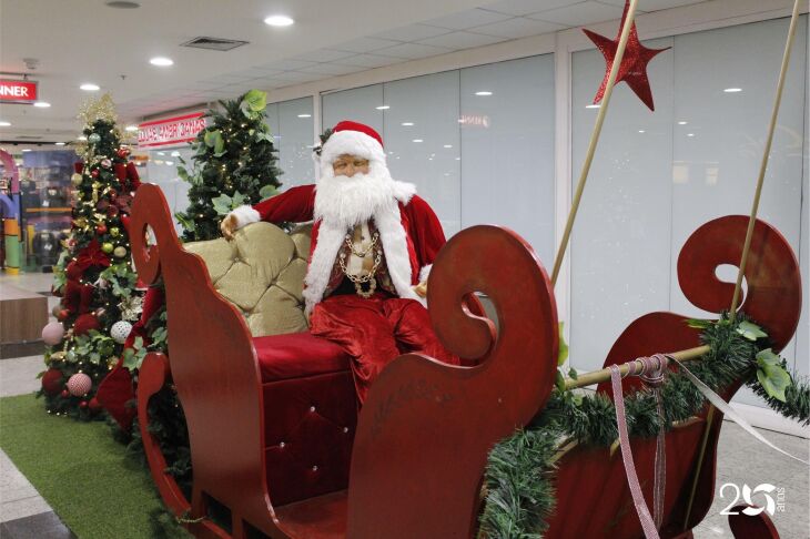 No shopping, além da decoração, as crianças podem fazer pedidos ao Papai Noel