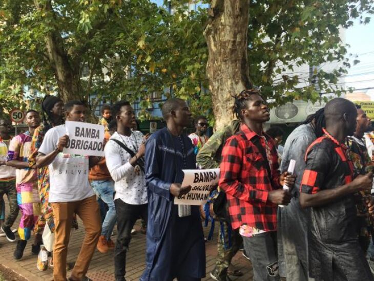 Senegaleses vindos de outras cinco regiões participaram da caminhada